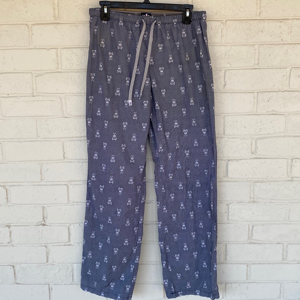 Psycho Bunny Men's Printed Woven Cotton Pajama Pants M